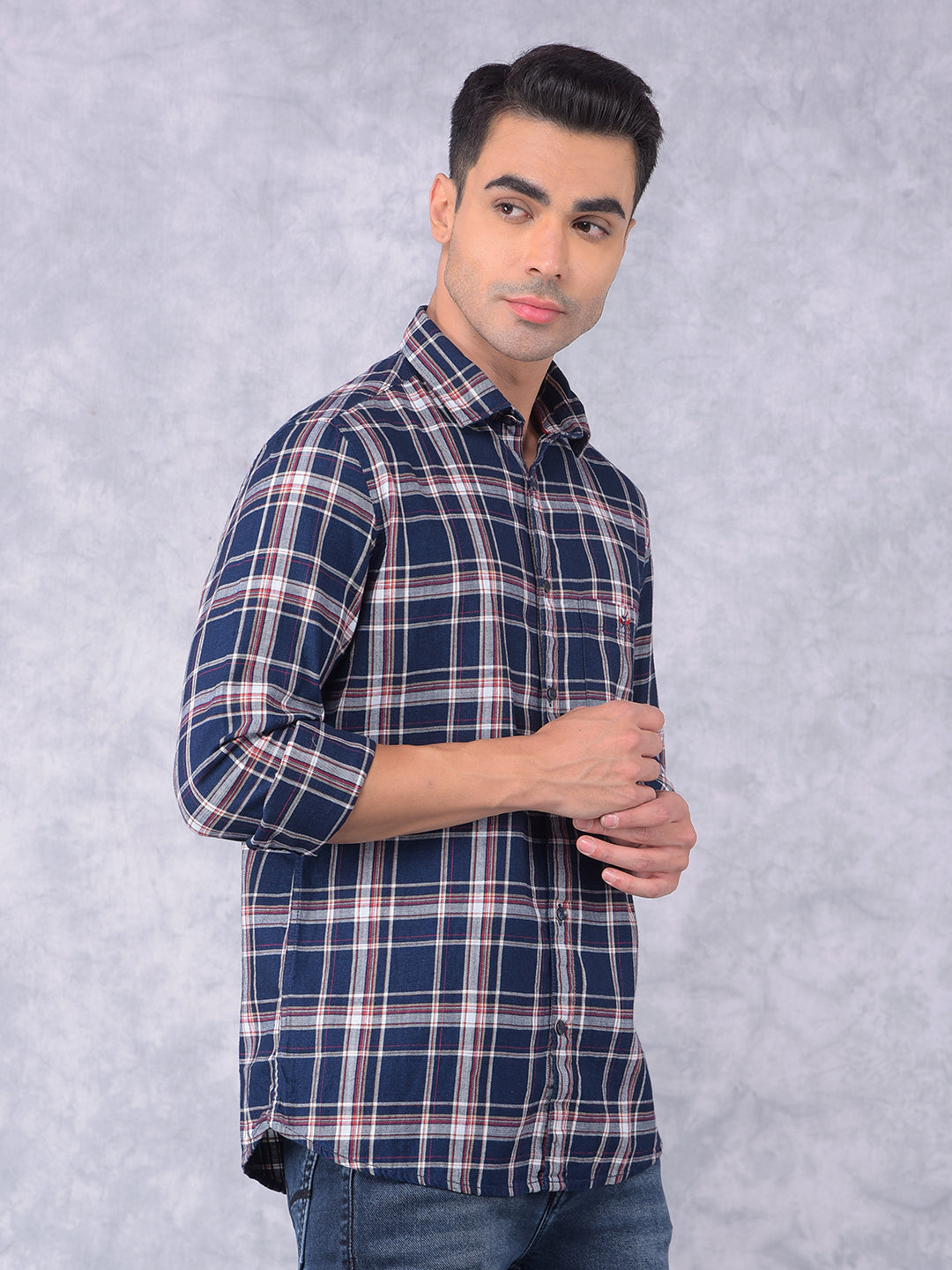 Red Checked 100% Cotton Shirt-Men Shirts-Crimsoune Club