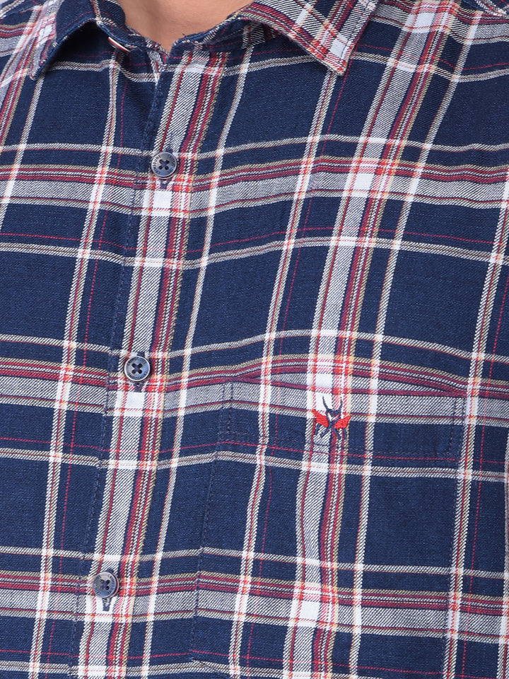 Red Checked 100% Cotton Shirt-Men Shirts-Crimsoune Club