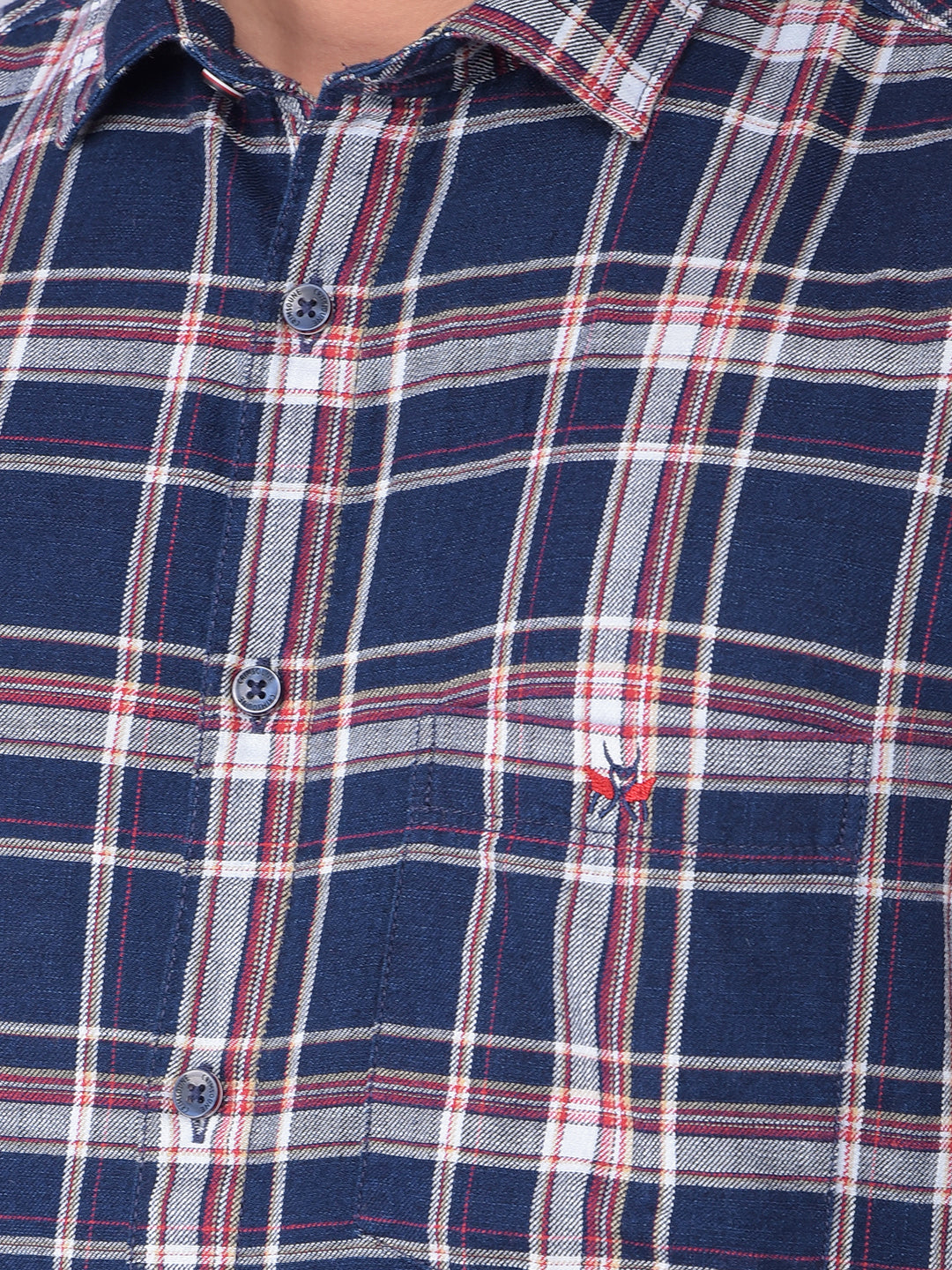 Red Checked 100% Cotton Shirt-Men Shirts-Crimsoune Club