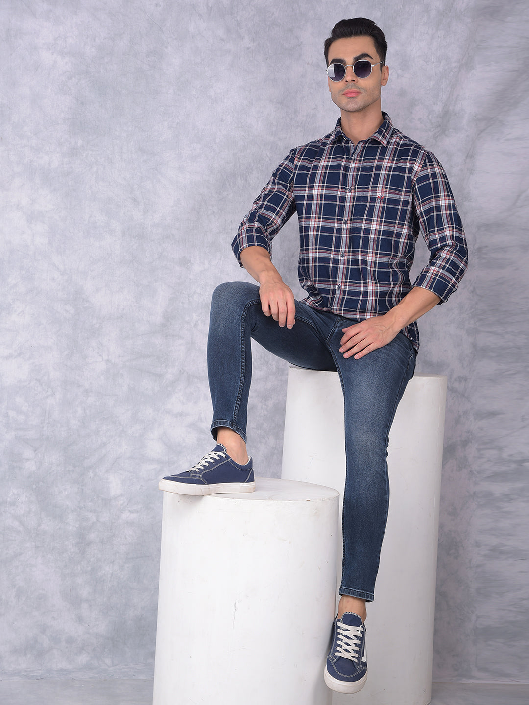 Red Checked 100% Cotton Shirt-Men Shirts-Crimsoune Club