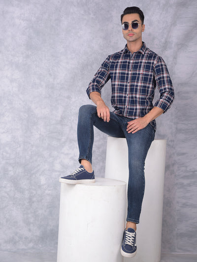 Red Checked 100% Cotton Shirt-Men Shirts-Crimsoune Club