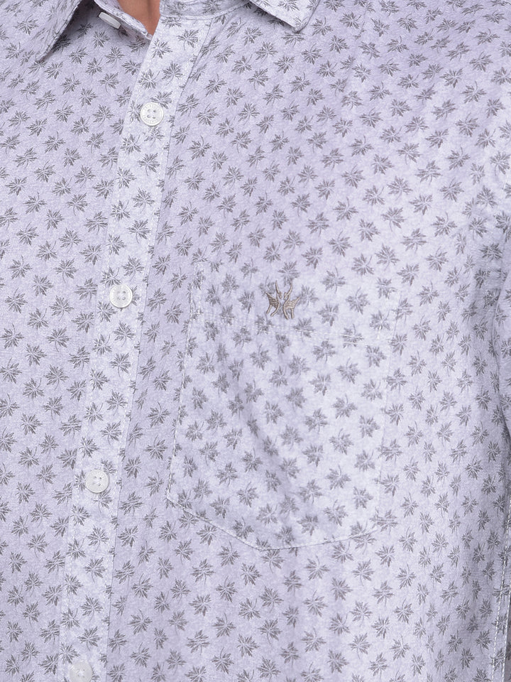 White Floral Print Shirt-Men Shirts-Crimsoune Club