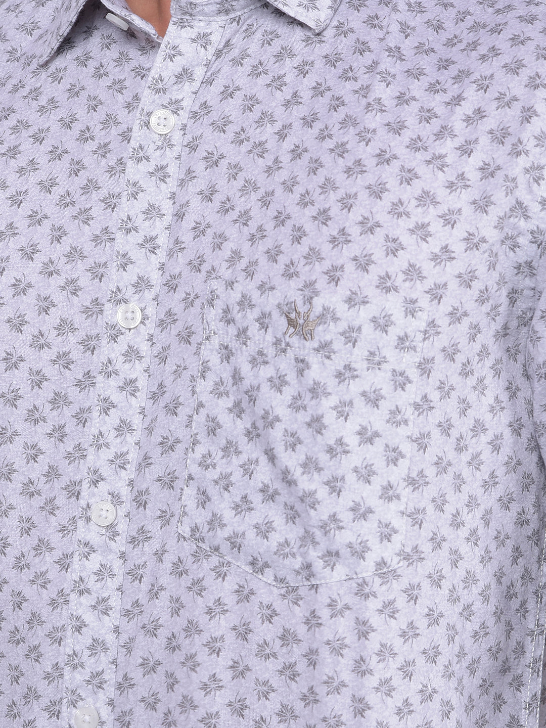 White Floral Print Shirt-Men Shirts-Crimsoune Club