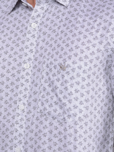 White Floral Print Shirt-Men Shirts-Crimsoune Club