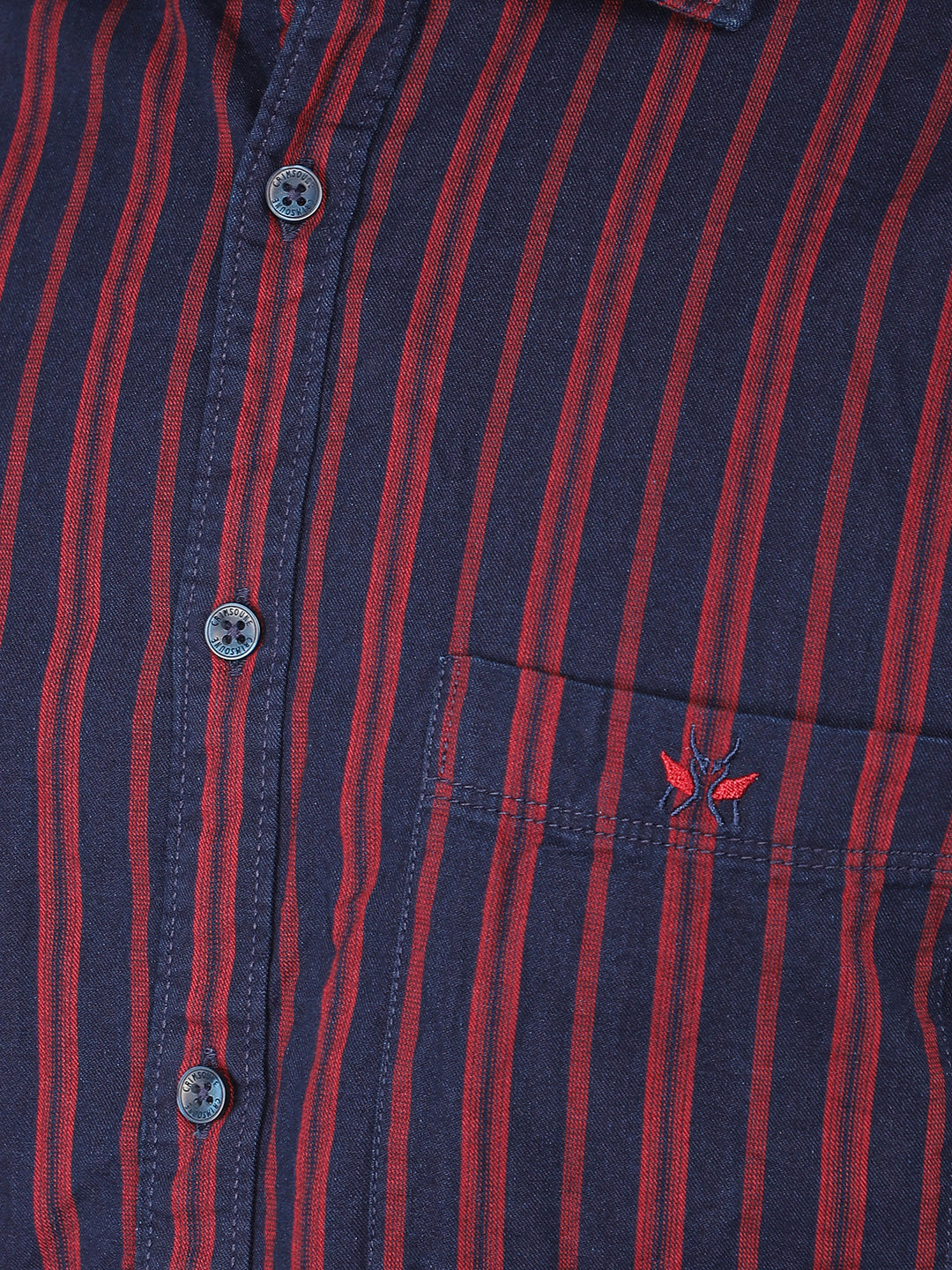 Red Vertical Stripes 100% Cotton Shirt-Men Shirts-Crimsoune Club