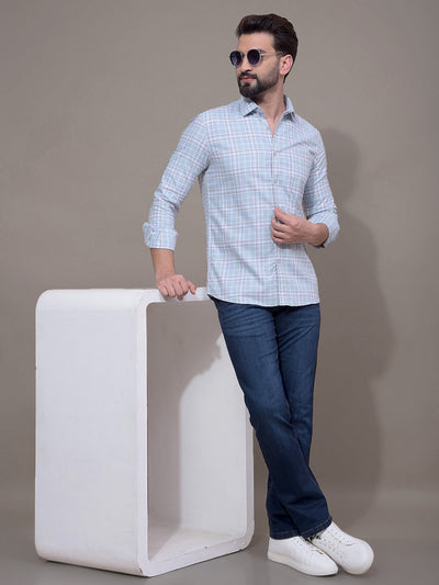 Green Checked 100% Cotton Shirt-Men Shirts-Crimsoune Club