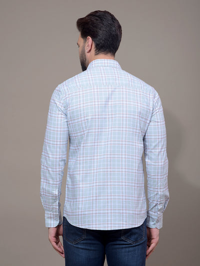 Green Checked 100% Cotton Shirt-Men Shirts-Crimsoune Club