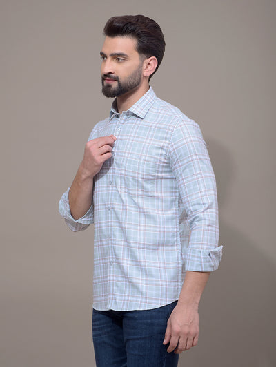 Green Checked 100% Cotton Shirt-Men Shirts-Crimsoune Club