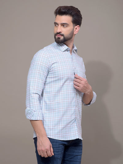Green Checked 100% Cotton Shirt-Men Shirts-Crimsoune Club