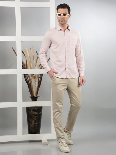 Pink Checked 100% Cotton Shirt-Men Shirts-Crimsoune Club