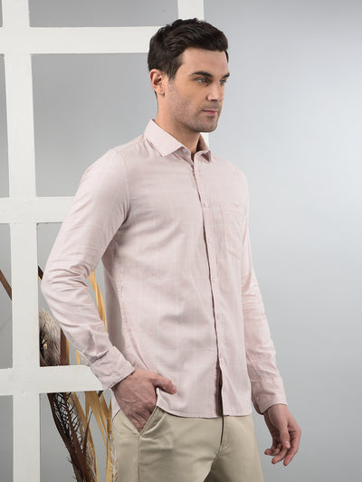 Pink Checked 100% Cotton Shirt-Men Shirts-Crimsoune Club