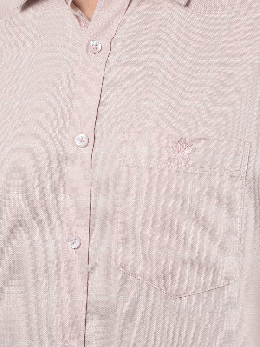 Pink Checked 100% Cotton Shirt-Men Shirts-Crimsoune Club