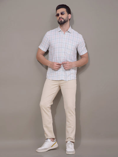 Multi-Color Checked Linen Shirt-Men Shirts-Crimsoune Club