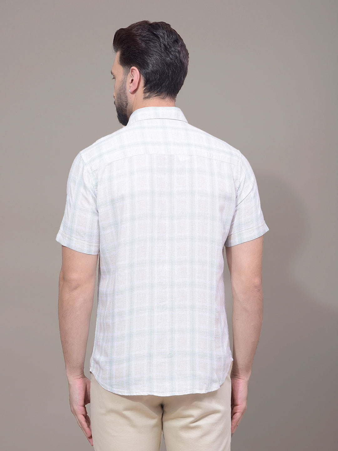 Multi-Color Checked Linen Shirt-Men Shirts-Crimsoune Club
