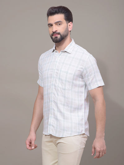 Multi-Color Checked Linen Shirt-Men Shirts-Crimsoune Club