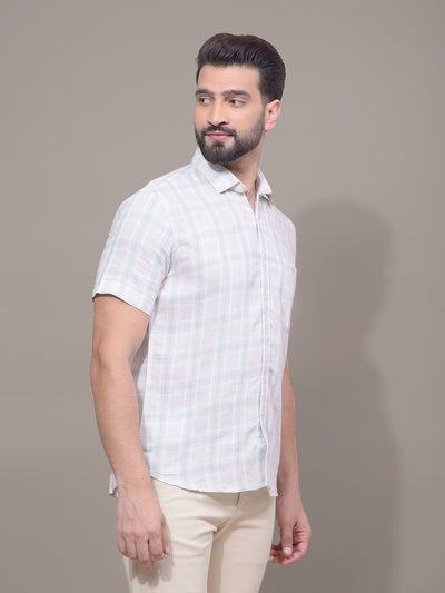 Multi-Color Checked Linen Shirt-Men Shirts-Crimsoune Club