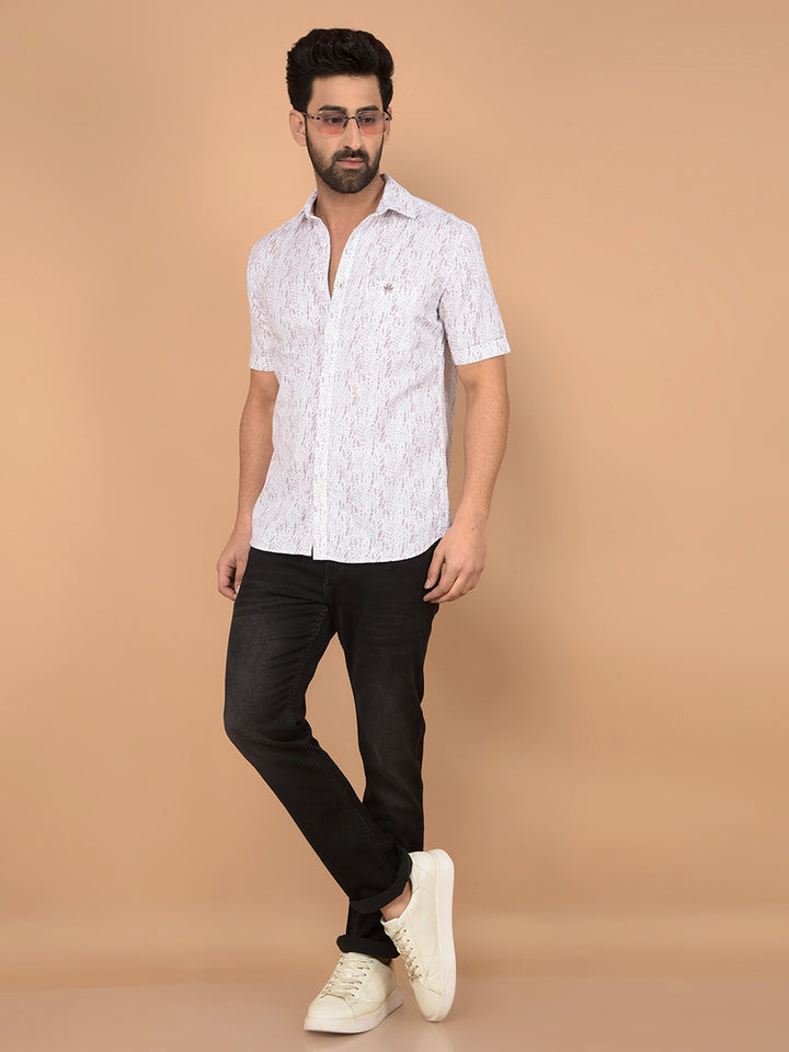Pink Printed 100% Cotton Shirt-Men Shirts-Crimsoune Club