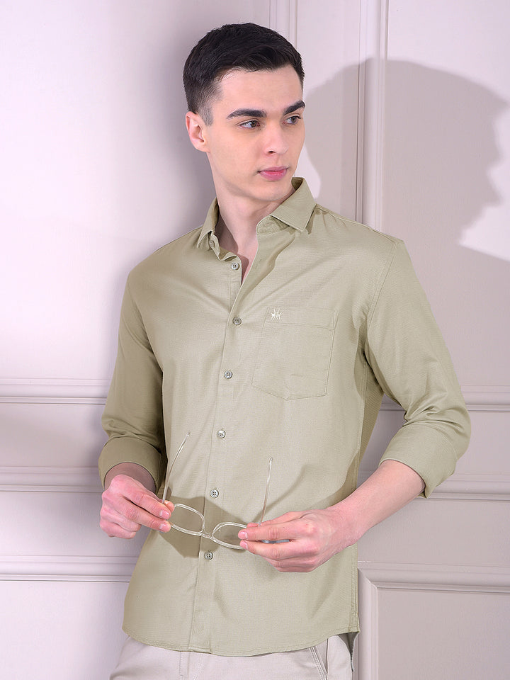 Urban Sage Green Shirt-Men Shirts-Crimsoune Club