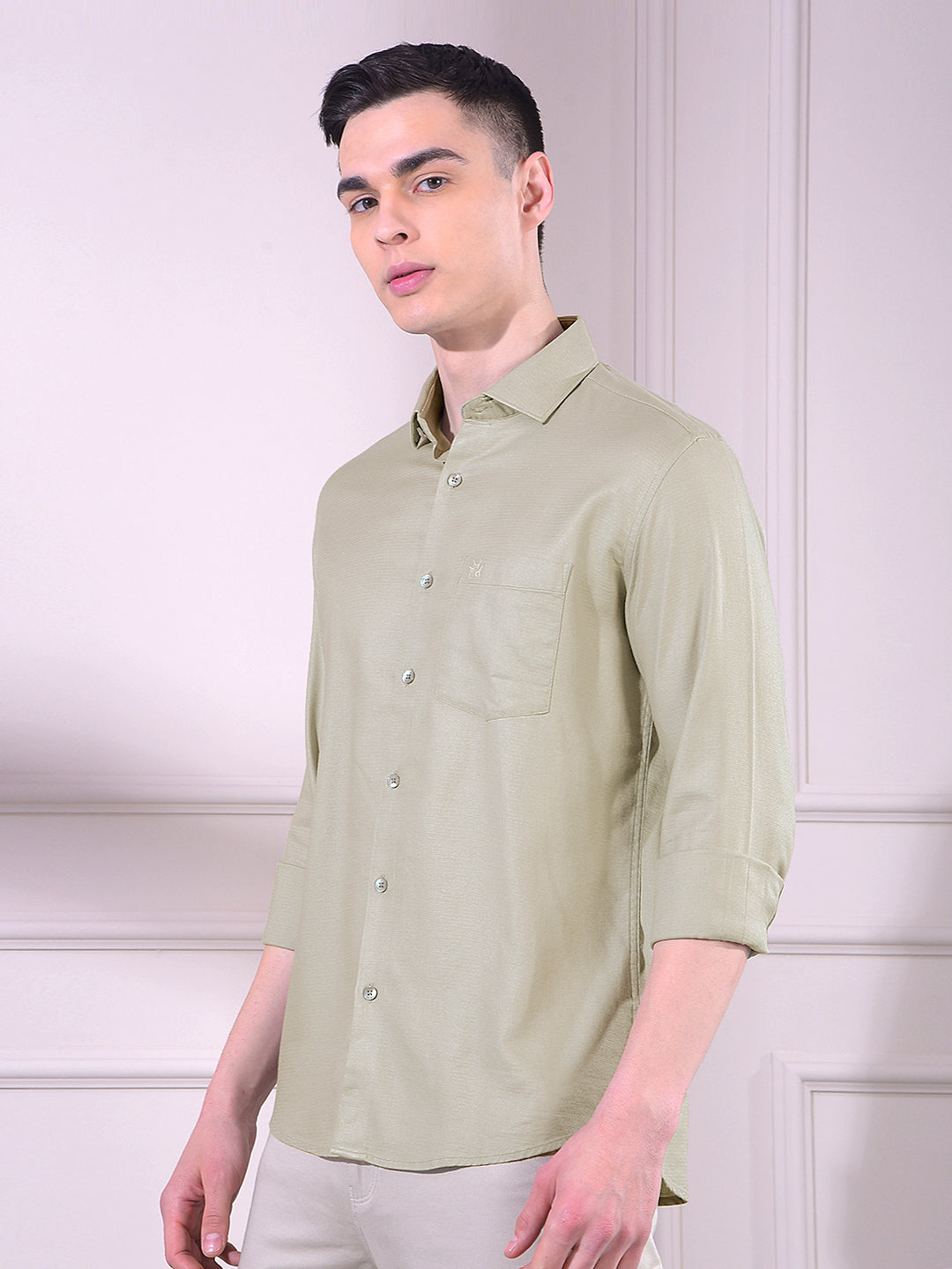 Urban Sage Green Shirt-Men Shirts-Crimsoune Club