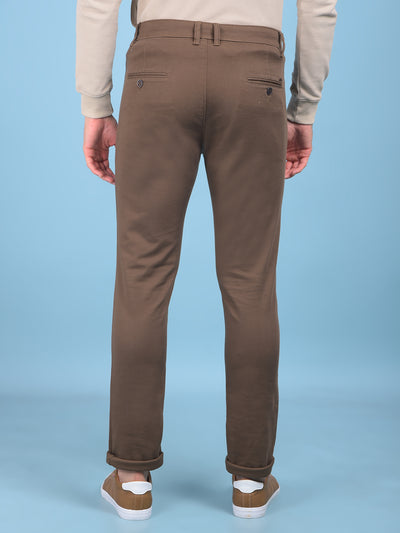 Brown Stretchable Trousers-Men Trousers-Crimsoune Club