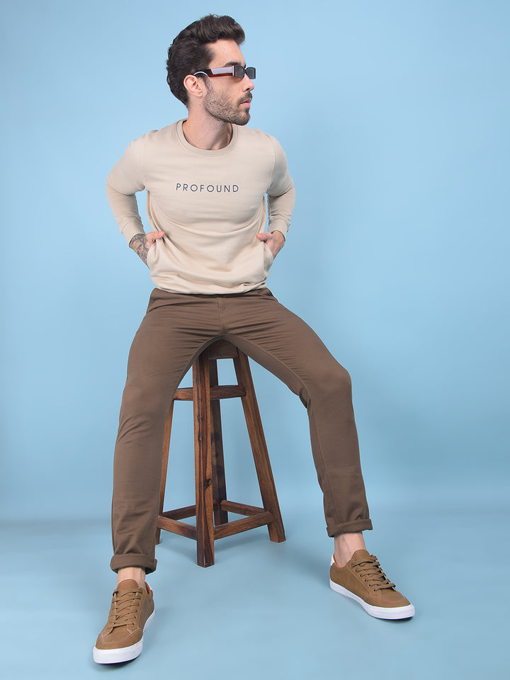 Brown Stretchable Trousers-Men Trousers-Crimsoune Club