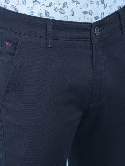 Navy Blue Stretchable Trousers-Men Trousers-Crimsoune Club