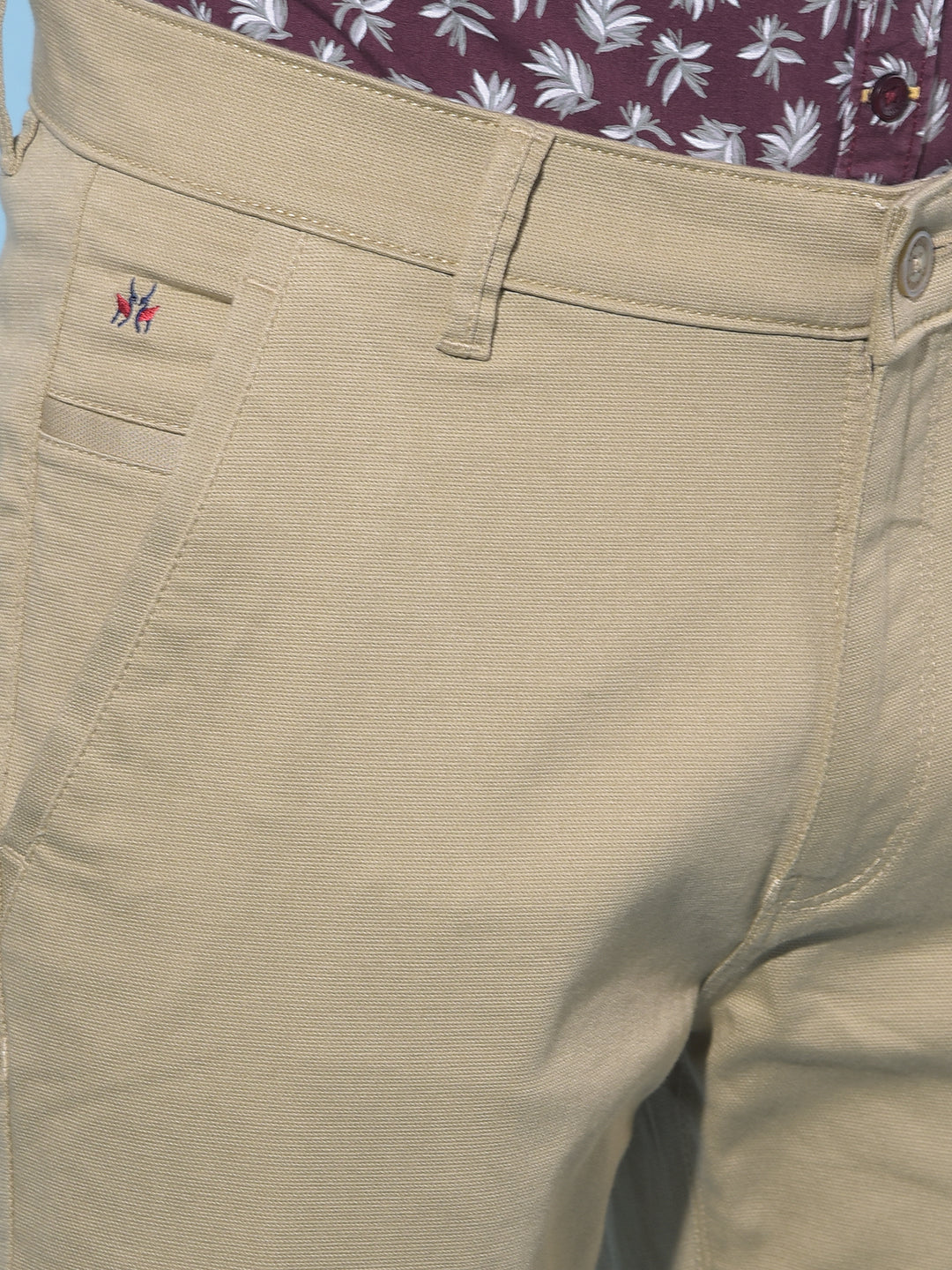 Beige Chinos Trousers-Men Trousers-Crimsoune Club