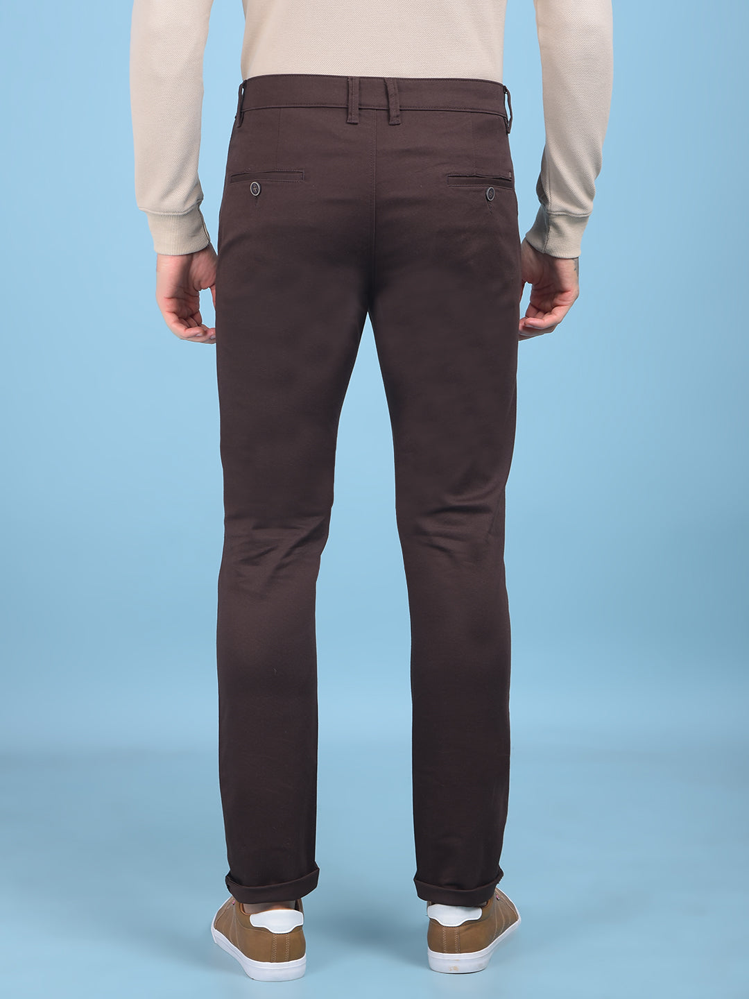 Brown Stretchable Trousers-Men Trousers-Crimsoune Club