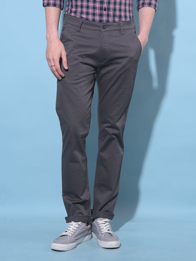 Grey Chinos Trousers-Men Trousers-Crimsoune Club