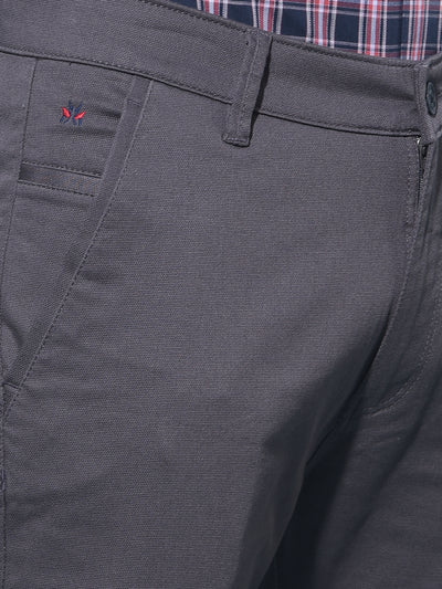 Grey Chinos Trousers-Men Trousers-Crimsoune Club