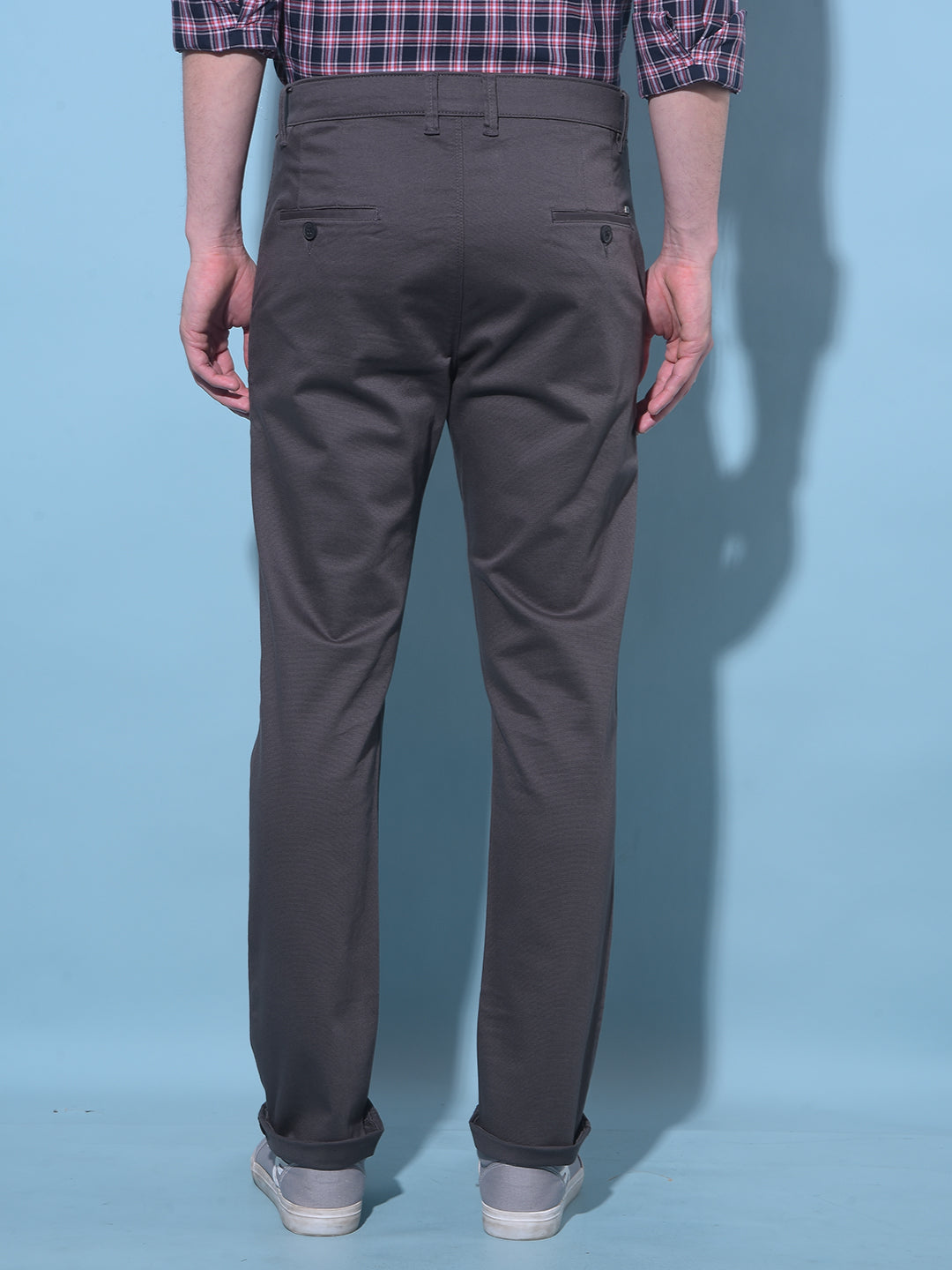 Grey Chinos Trousers-Men Trousers-Crimsoune Club