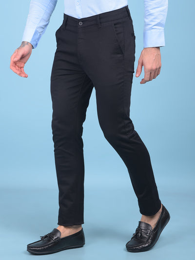 Black Stretchable Trousers-Men Trousers-Crimsoune Club