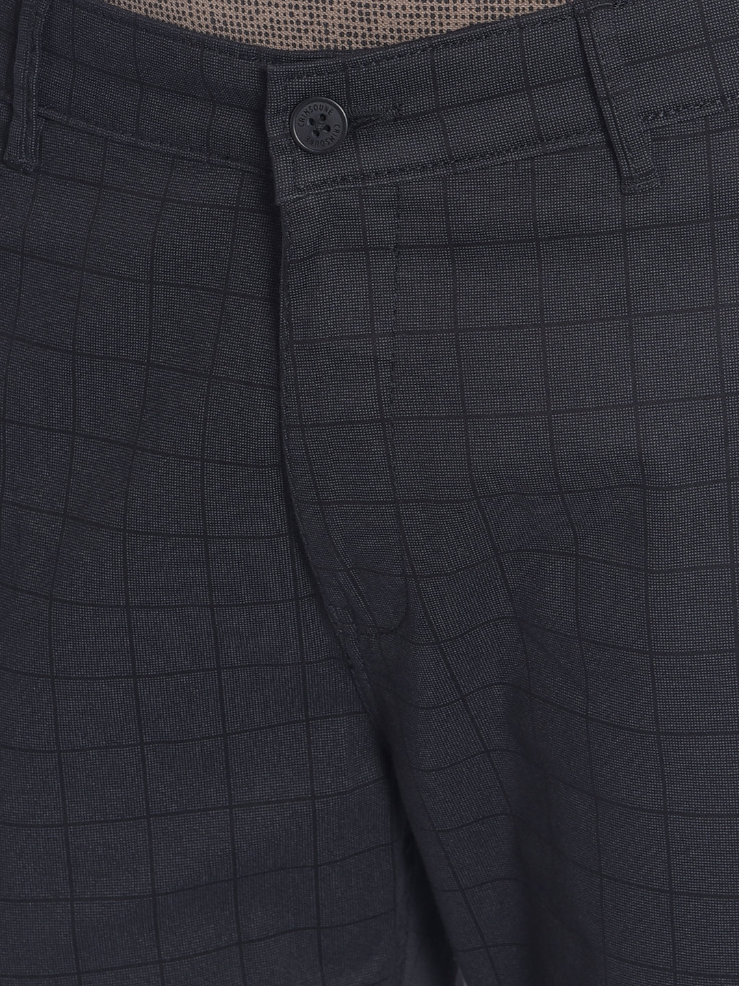 Black Checked Trousers-Men Trousers-Crimsoune Club