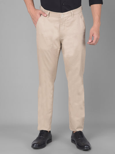 Beige Printed Trousers-Men Trousers-Crimsoune Club