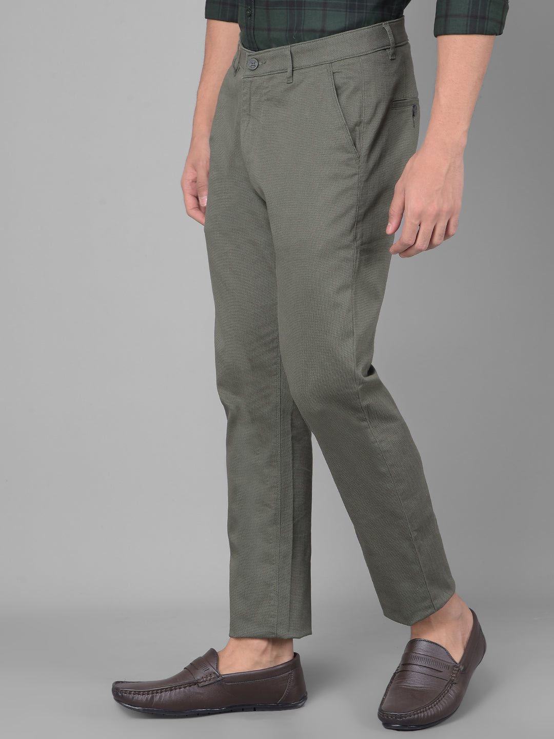 Olive Printed Trousers-Men Trousers-Crimsoune Club