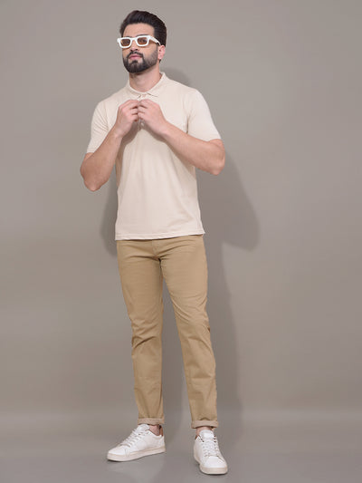 Beige Printed Trousers-Men Trousers-Crimsoune Club
