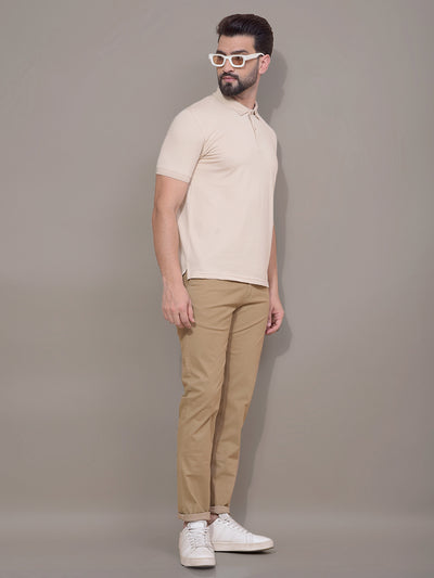 Beige Printed Trousers-Men Trousers-Crimsoune Club