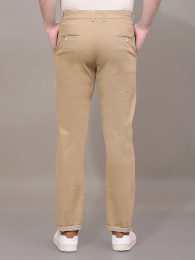 Beige Printed Trousers-Men Trousers-Crimsoune Club