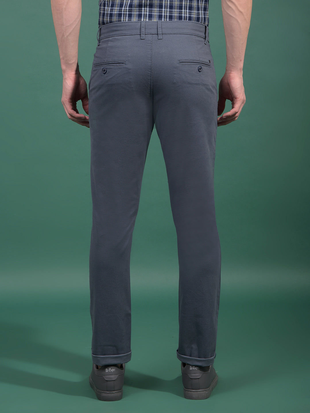 Navy Blue Printed Trousers-Men Trousers-Crimsoune Club