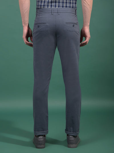Navy Blue Printed Trousers-Men Trousers-Crimsoune Club
