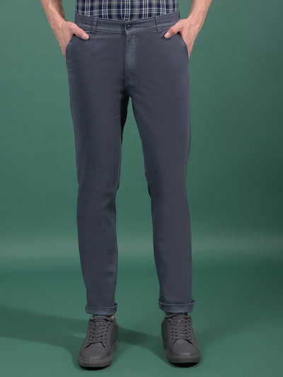 Navy Blue Printed Trousers-Men Trousers-Crimsoune Club