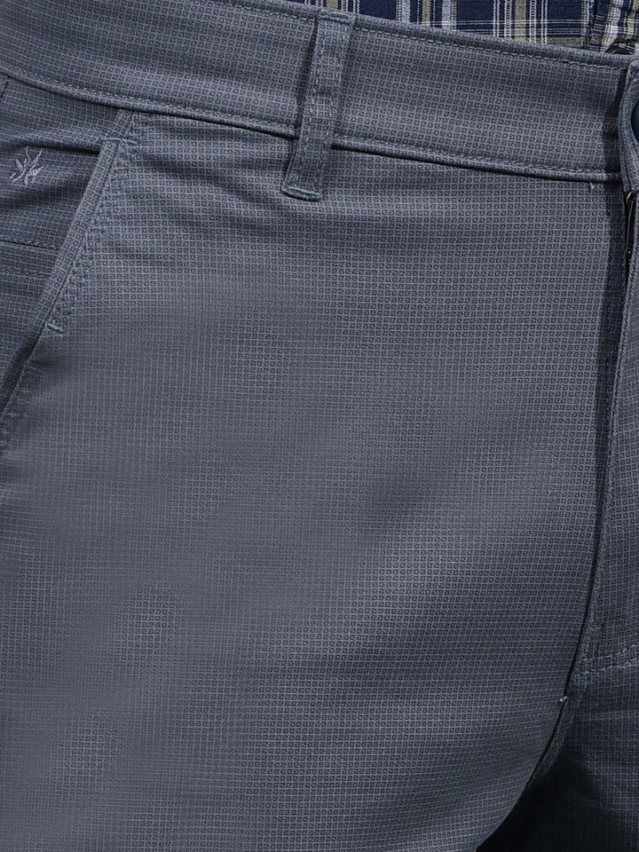 Navy Blue Printed Trousers-Men Trousers-Crimsoune Club