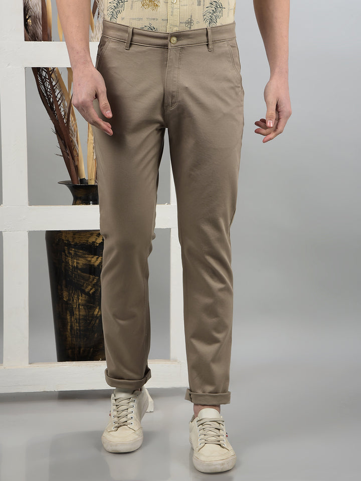 Khaki Trousers-Men Trousers-Crimsoune Club