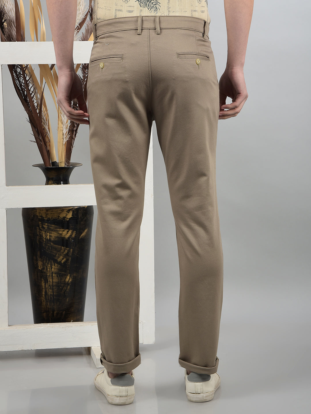 Khaki Trousers-Men Trousers-Crimsoune Club