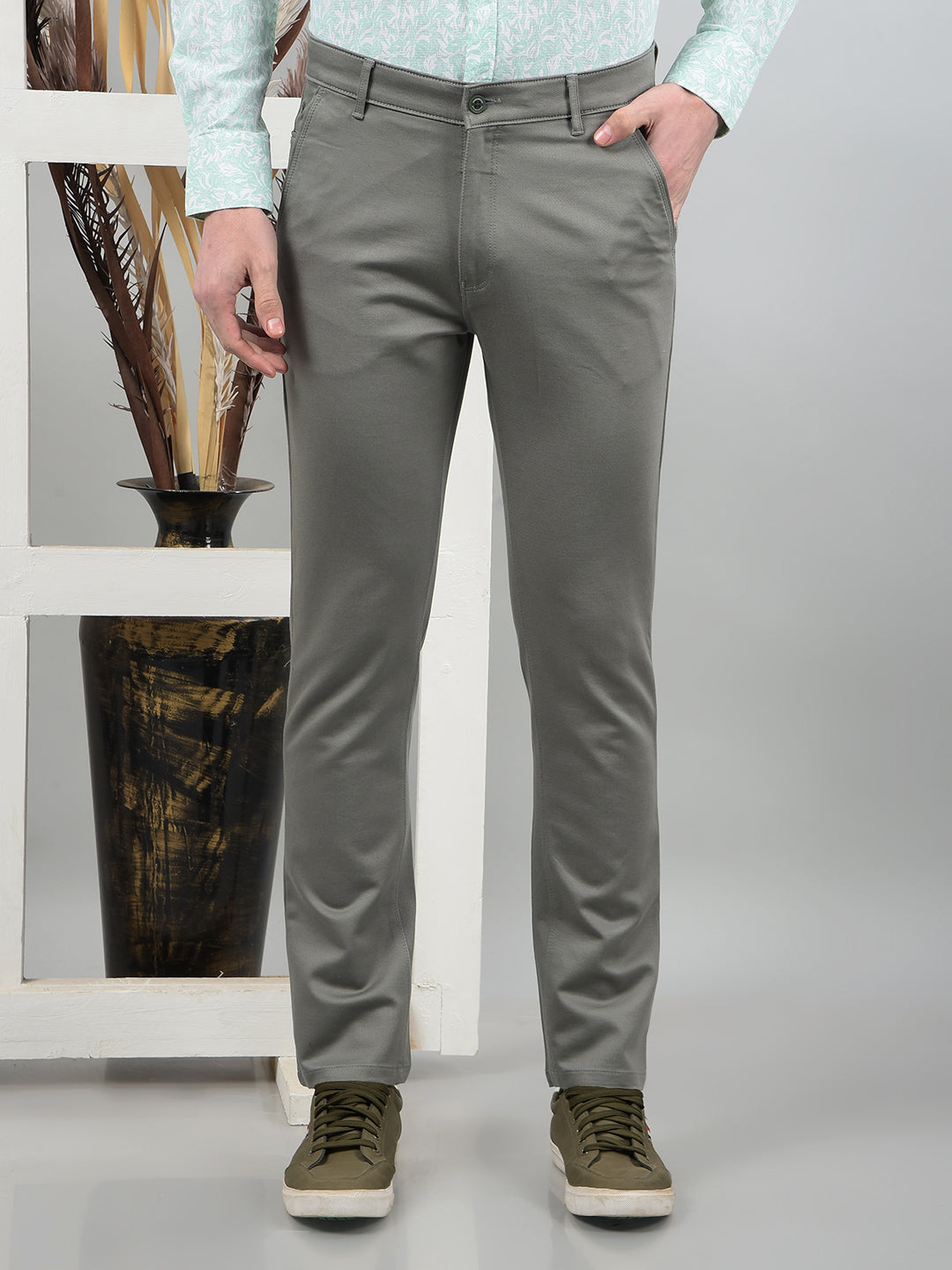 Green Trousers-Men Trousers-Crimsoune Club