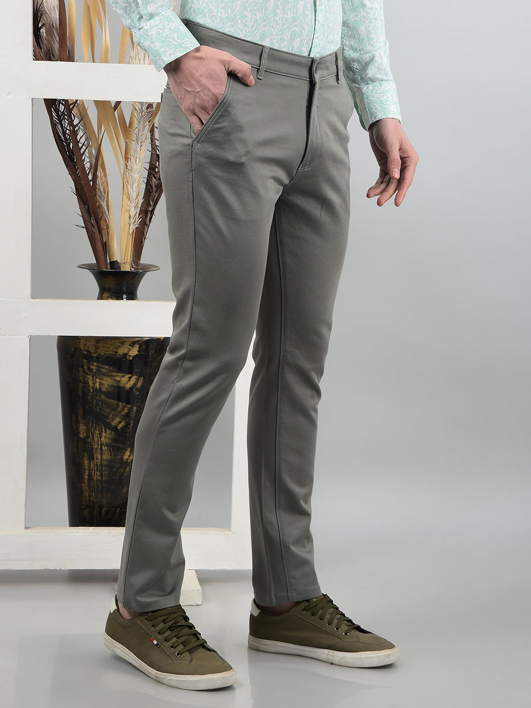 Green Trousers-Men Trousers-Crimsoune Club