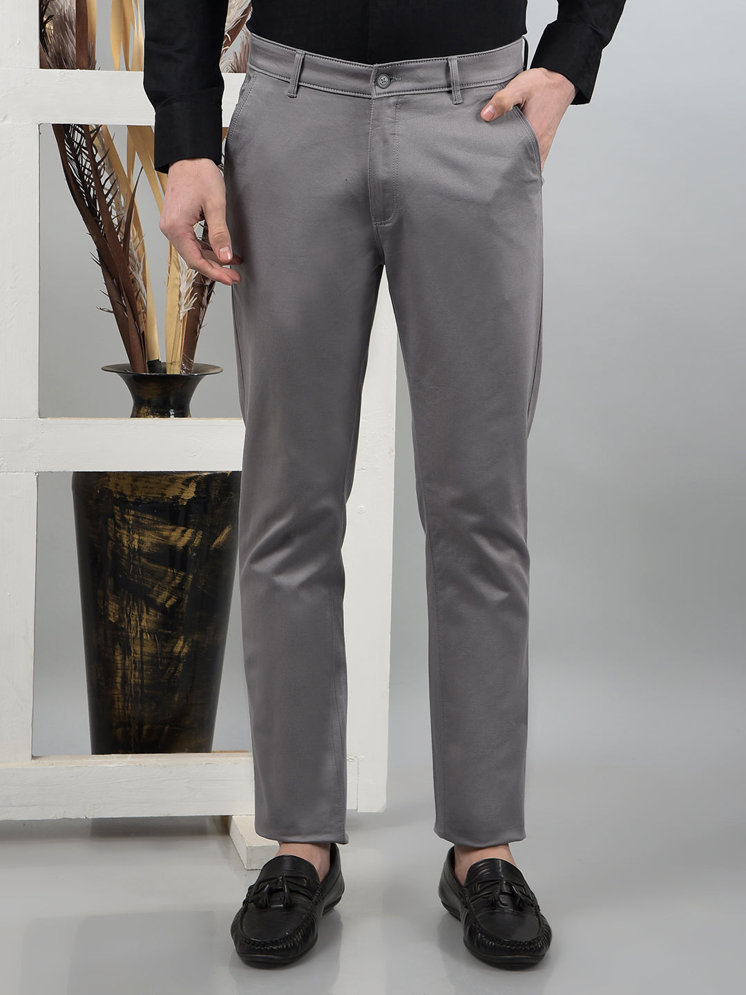 Grey Trousers-Men Trousers-Crimsoune Club
