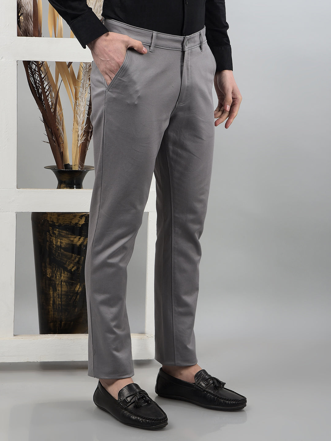 Grey Trousers-Men Trousers-Crimsoune Club