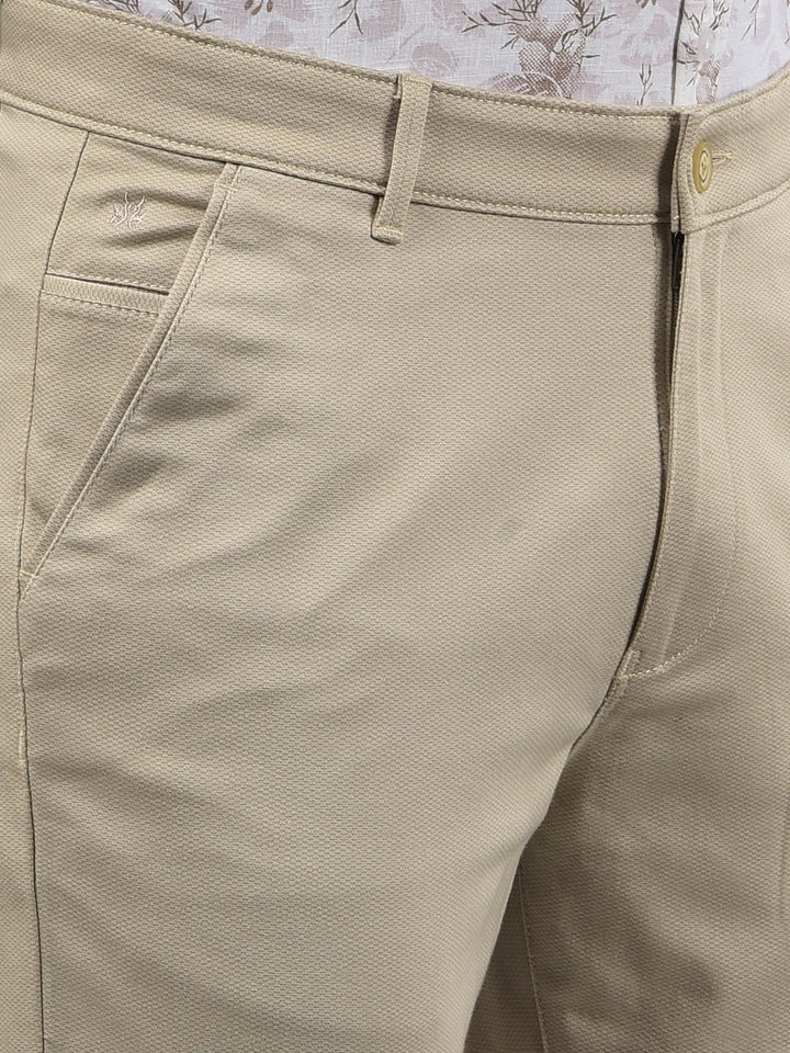 Beige Printed Trousers-Men Trousers-Crimsoune Club