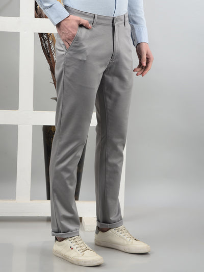 Grey Printed Trousers-Men Trousers-Crimsoune Club